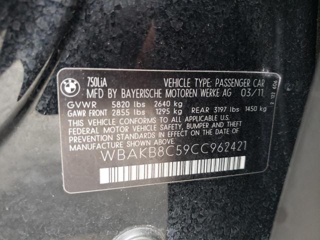 Photo 10 from auction – 2012 BMW 750 LI with VIN WBAKB8C59CC962421