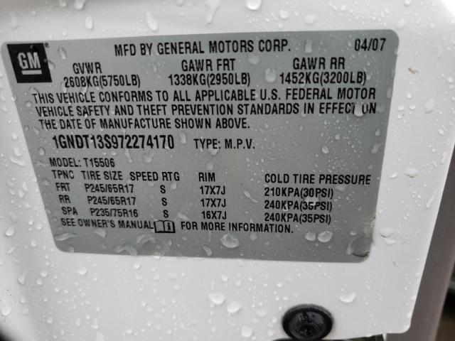 Photo 10 from auction – 2007 CHEVROLET TRAILBLAZE with VIN 1GNDT13S972274170
