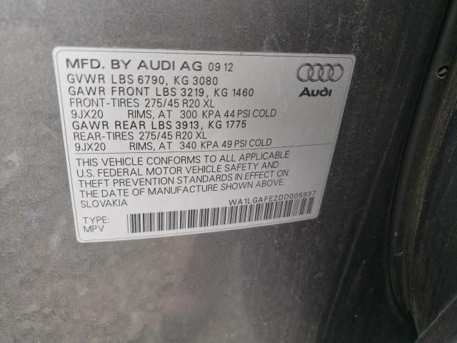 Photo 10 from auction – 2013 AUDI Q7 PREMIUM with VIN WA1LGAFE2DD005937