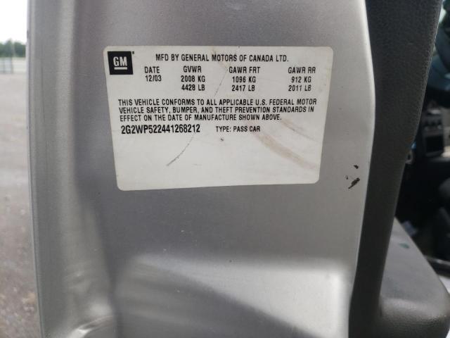 Photo 10 from auction – 2004 PONTIAC GRAND PRIX with VIN 2G2WP522441268212