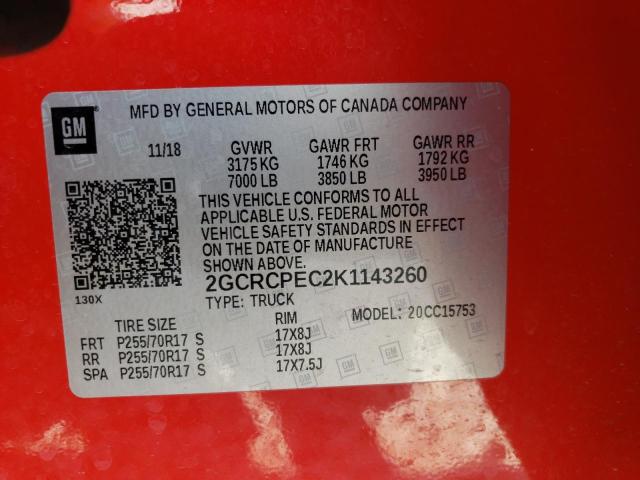 Photo 10 from auction – 2019 CHEVROLET SILVERADO with VIN 2GCRCPEC2K1143260