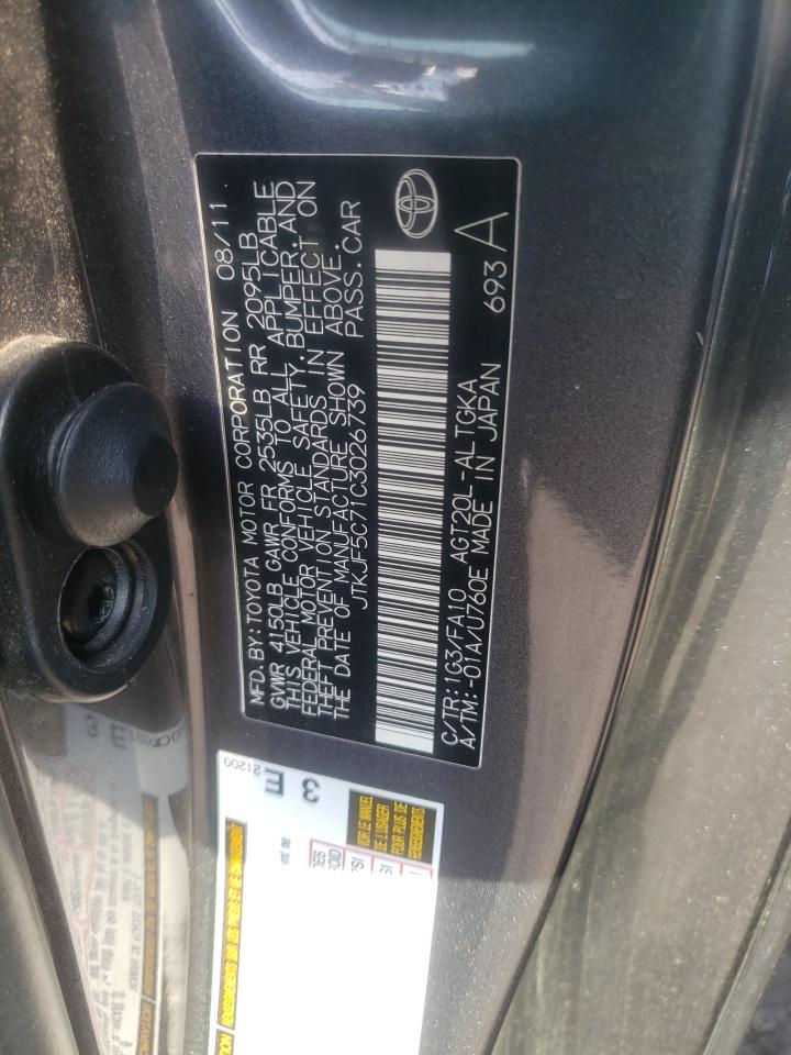 Photo 10 from auction – 2012 TOYOTA SCION TC with VIN JTKJF5C71C3026739