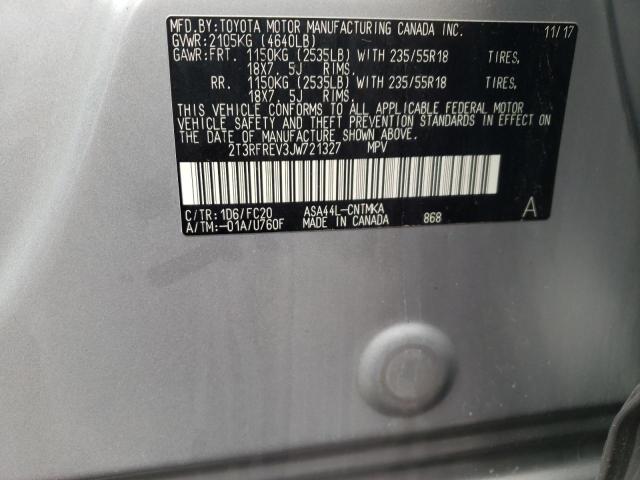 Photo 10 from auction – 2018 TOYOTA RAV4 ADVEN with VIN 2T3RFREV3JW721327