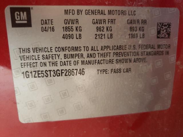 Photo 10 from auction – 2016 CHEVROLET MALIBU LT with VIN 1G1ZE5ST3GF286746