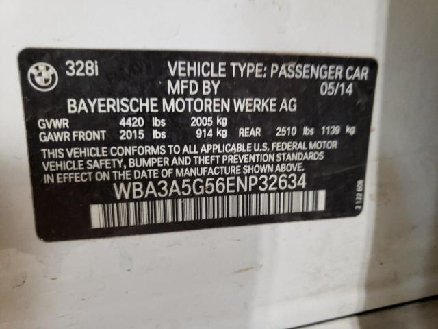 Photo 10 from auction – 2014 BMW 328 I with VIN WBA3A5G56ENP32634