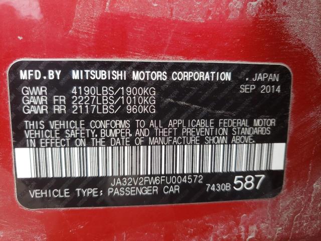 Photo 10 from auction – 2015 MITSUBISHI LANCER SE with VIN JA32V2FW6FU004572
