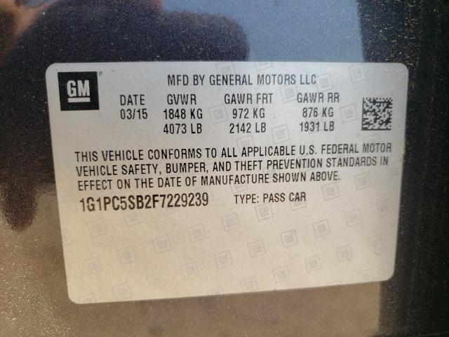 Photo 10 from auction – 2015 CHEVROLET CRUZE LT with VIN 1G1PC5SB2F7229239