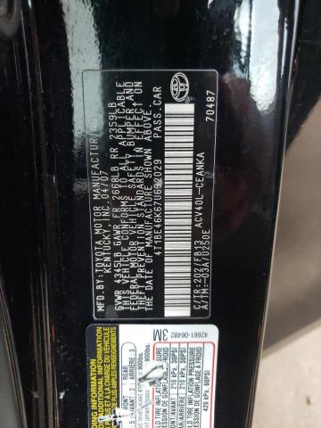 Photo 10 from auction – 2007 TOYOTA CAMRY CE with VIN 4T1BE46K67U692029
