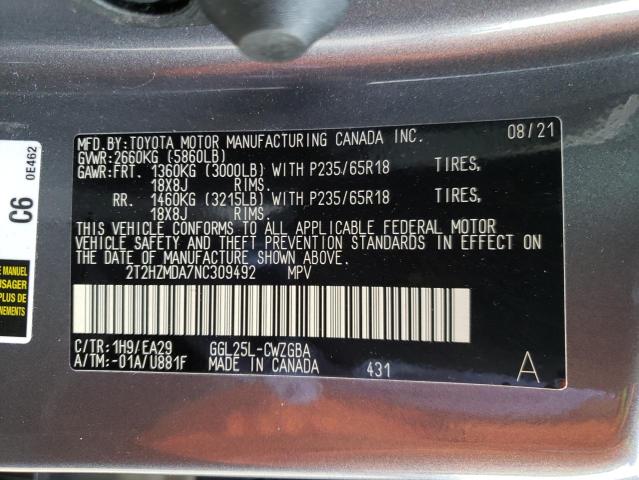 Photo 10 from auction – 2022 LEXUS RX 350 with VIN 2T2HZMDA7NC309492