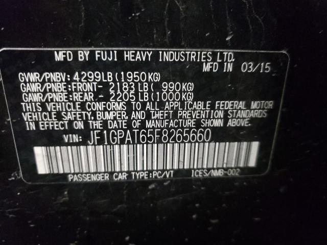 Photo 10 from auction – 2015 SUBARU IMPREZA SP with VIN JF1GPAT65F8265660