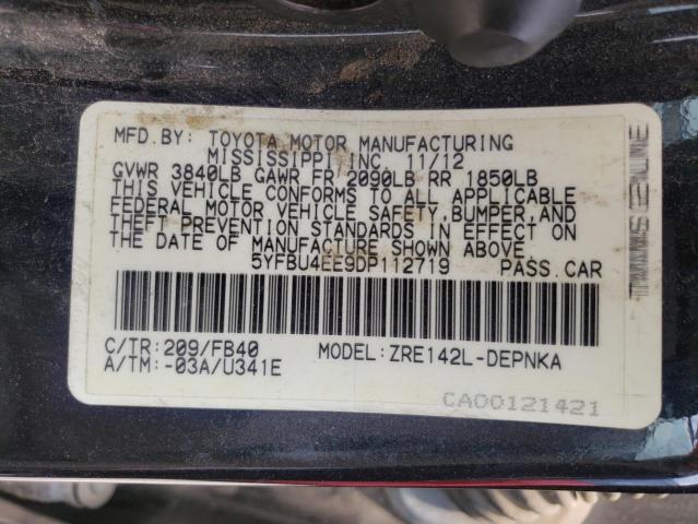 Photo 10 from auction – 2013 TOYOTA COROLLA BA with VIN 5YFBU4EE9DP112719