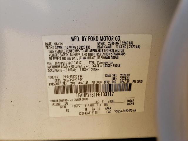 Photo 10 from auction – 2015 FORD TAURUS LIM with VIN 1FAHP2F81FG103117