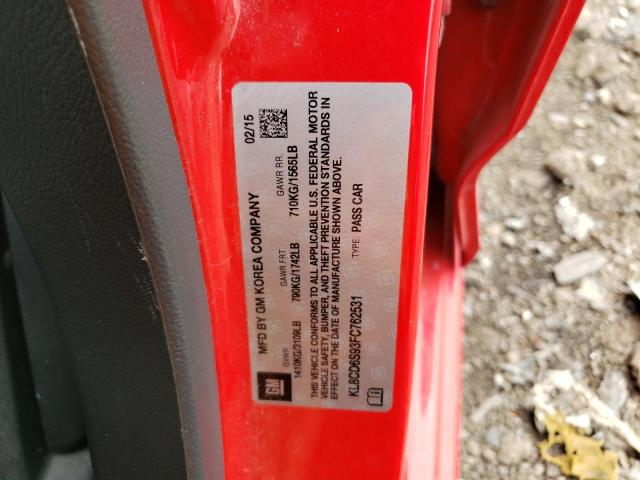 Photo 10 from auction – 2015 CHEVROLET SPARK 1LT with VIN KL8CD6S93FC762531