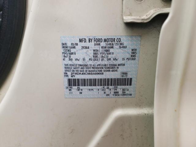 Photo 10 from auction – 2008 FORD EDGE LIMIT with VIN 2FMDK49C98BA89668
