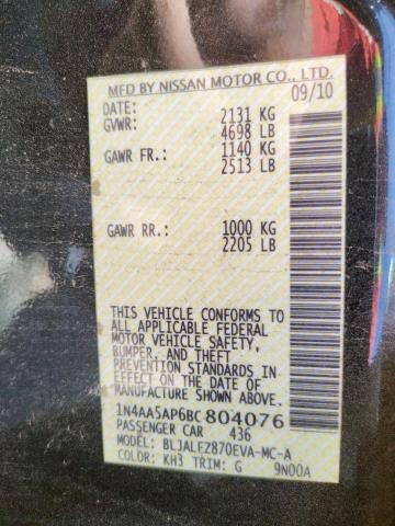 Photo 10 from auction – 2011 NISSAN MAXIMA S with VIN 1N4AA5AP6BC804076