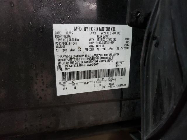 Photo 10 from auction – 2015 FORD EDGE SEL with VIN 2FMTK3J84FBC07667