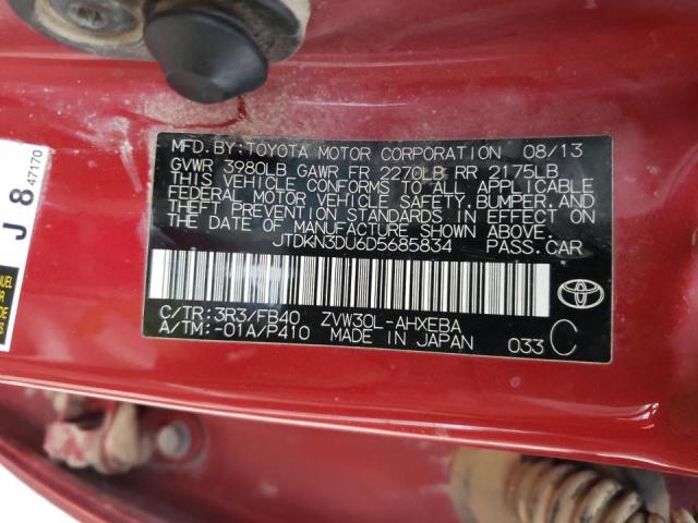 Photo 10 from auction – 2013 TOYOTA PRIUS with VIN JTDKN3DU6D5685834