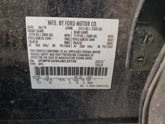 Photo 10 from auction – 2018 FORD EDGE SE with VIN 2FMPK3G95JBC25198
