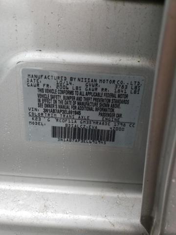 Photo 10 from auction – 2014 NISSAN SENTRA S with VIN 3N1AB7AP3EL691945
