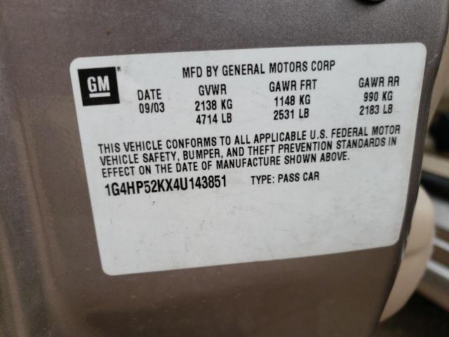 Photo 10 from auction – 2004 BUICK LESABRE CU with VIN 1G4HP52KX4U143851