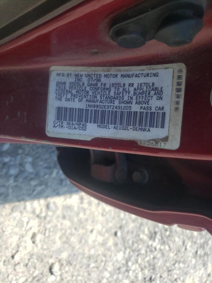 Photo 10 from auction – 1996 TOYOTA COROLLA DX with VIN 1NXBB02E9TZ491205