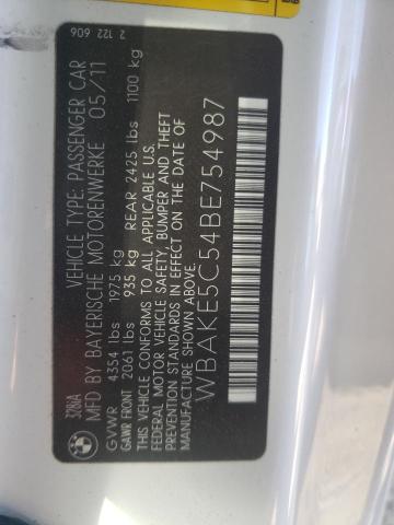Photo 10 from auction – 2011 BMW 328 I SULE with VIN WBAKE5C54BE754987