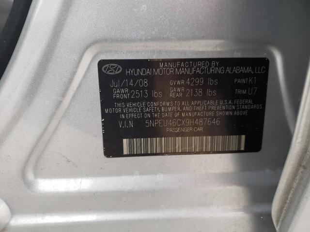 Photo 10 from auction – 2009 HYUNDAI SONATA SE with VIN 5NPEU46CX9H487646