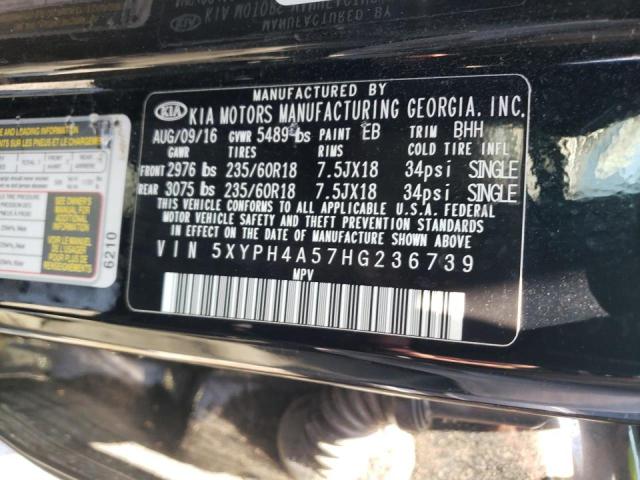 Photo 10 from auction – 2017 KIA SORENTO EX with VIN 5XYPH4A57HG236739