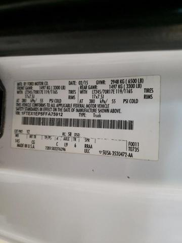 Photo 10 from auction – 2015 FORD F150 SUPER with VIN 1FTEX1EP5FFA75912