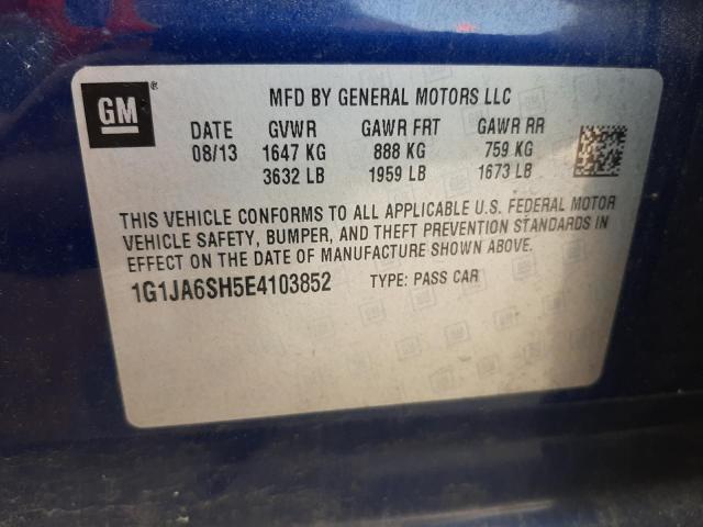 Photo 10 from auction – 2014 CHEVROLET SONIC LS with VIN 1G1JA6SH5E4103852
