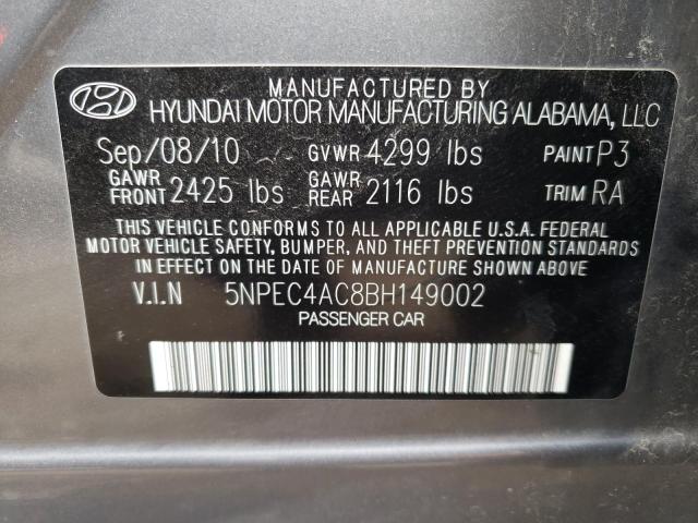 Foto 10 de la subasta – 2011 HYUNDAI SONATA SE con VIN 5NPEC4AC8BH149002