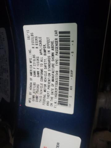 Photo 10 from auction – 2016 HONDA ACCORD EX with VIN 1HGCR2F75GA007549