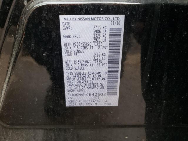 Photo 10 from auction – 2017 NISSAN PATHFINDER with VIN 5N1DR2MM4HC642503