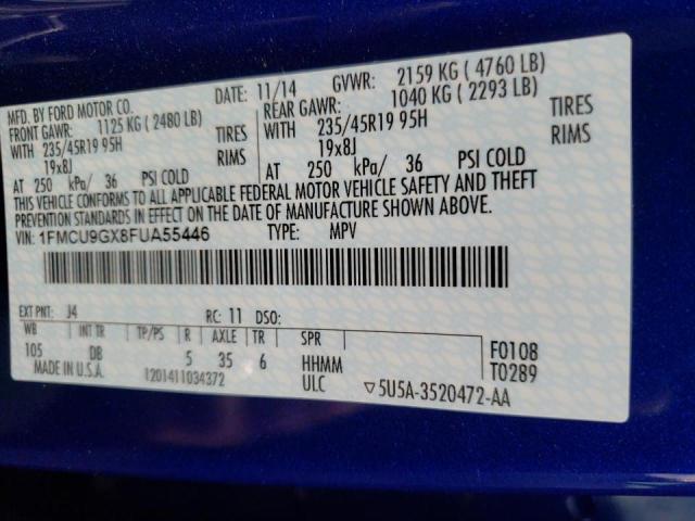 Photo 10 from auction – 2015 FORD ESCAPE SE with VIN 1FMCU9GX8FUA55446