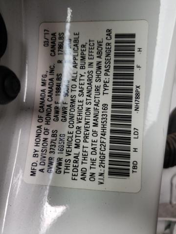 Photo 10 from auction – 2017 HONDA CIVIC EX with VIN 2HGFC2F74HH533169