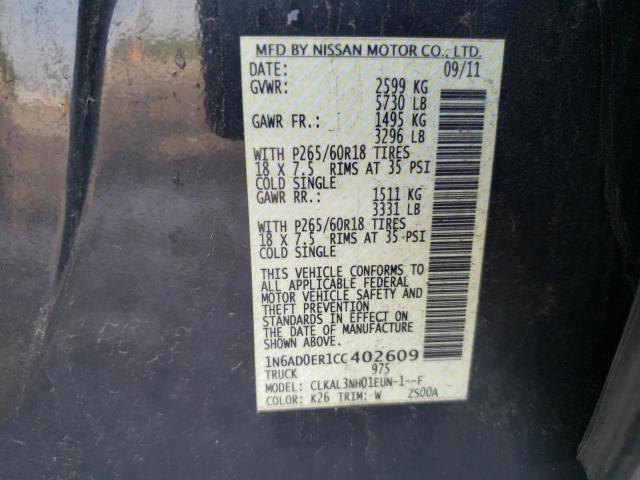 Photo 10 from auction – 2012 NISSAN FRONTIER S with VIN 1N6AD0ER1CC402609