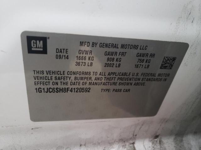 Photo 10 from auction – 2015 CHEVROLET SONIC LT with VIN 1G1JC6SH8F4120592