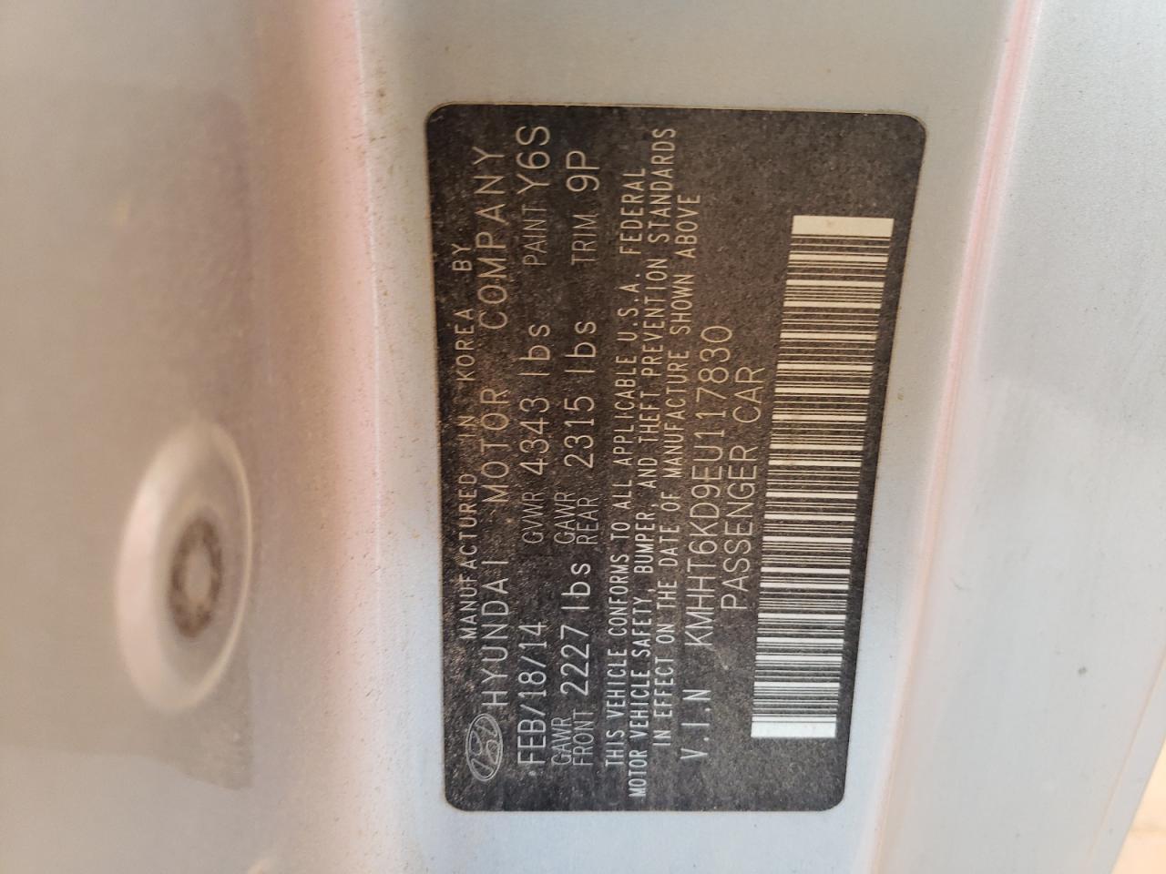 Photo 10 from auction – 2014 HYUNDAI GENESIS CO with VIN KMHHT6KD9EU117830