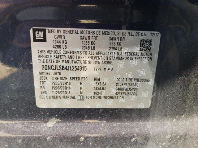 Photo 10 from auction – 2018 CHEVROLET TRAX 1LT with VIN 3GNCJLSB4JL254915