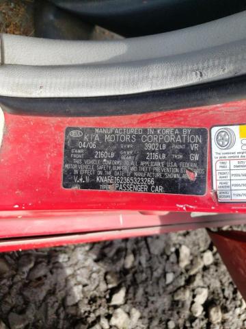 Photo 10 from auction – 2006 KIA SPECTRA5 with VIN KNAFE162365323266