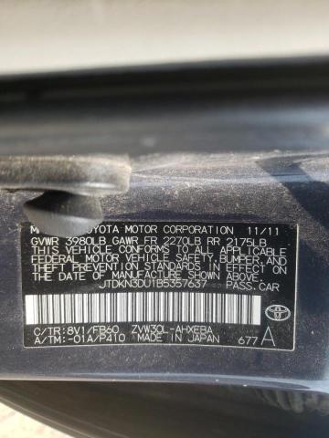 Photo 10 from auction – 2011 TOYOTA PRIUS with VIN JTDKN3DU1B5357637