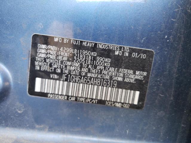 Photo 10 from auction – 2010 SUBARU IMPREZA 2. with VIN JF1GH6A65AH816319