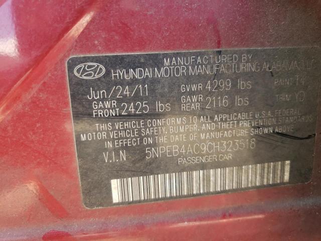 Photo 10 from auction – 2012 HYUNDAI SONATA GLS with VIN 5NPEB4AC9CH323518