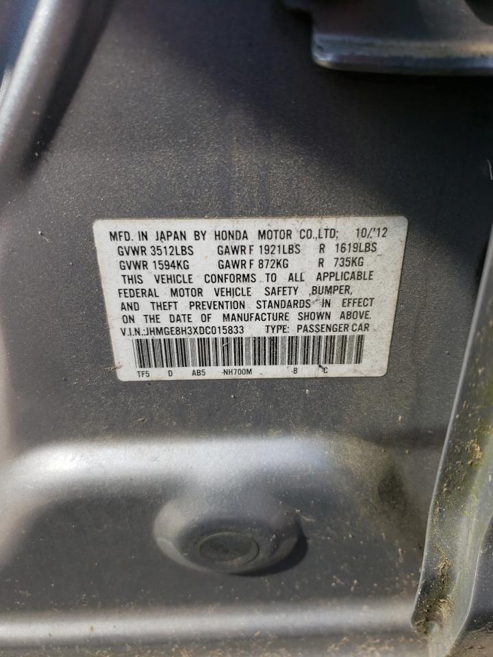 Photo 10 from auction – 2013 HONDA FIT with VIN JHMGE8H3XDC015833