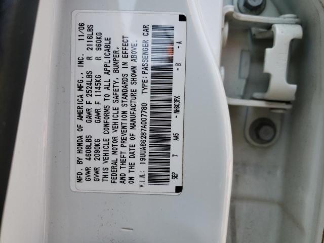 Photo 10 from auction – 2007 ACURA TL with VIN 19UUA66287A007780