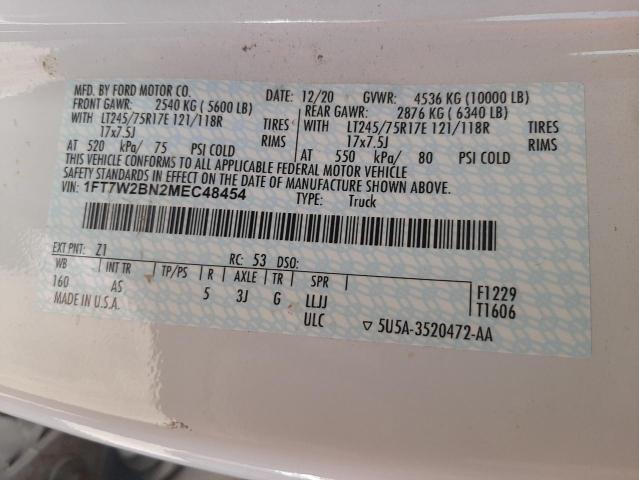 Photo 10 from auction – 2021 FORD F250 SUPER with VIN 1FT7W2BN2MEC48454