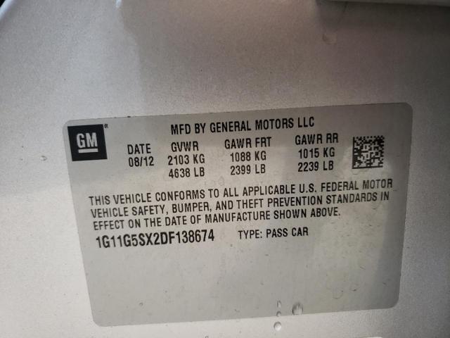 Photo 10 from auction – 2013 CHEVROLET MALIBU 3LT with VIN 1G11G5SX2DF138674