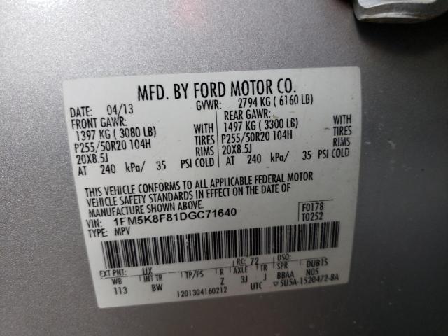 Zdjęcie 10 z aukcji – 2013 FORD EXPLORER L z VIN 1FM5K8F81DGC71640