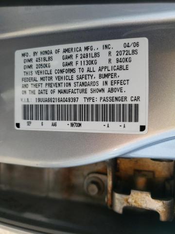 Photo 10 from auction – 2006 ACURA 3.2TL with VIN 19UUA66216A049397
