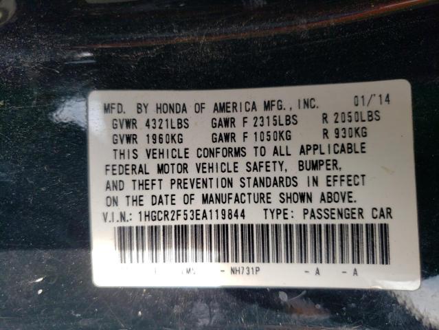 Photo 10 from auction – 2014 HONDA ACCORD SPO with VIN 1HGCR2F53EA119844